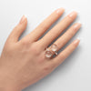 Crystal quartz dual round cabochon ring