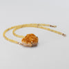 Aurora Sunheart — yellow aquamarine & druzy citrine necklace