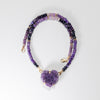 Nidra Violeta — charoite & druzy amethyst heart necklace