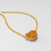Aurora Sunheart — yellow aquamarine & druzy citrine necklace