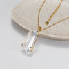 Freeform faceted lemurian crystal pendant