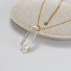 Freeform faceted lemurian crystal pendant