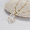 Freeform faceted lemurian crystal pendant