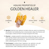 Golden healer freeform faceted cuff bracelet