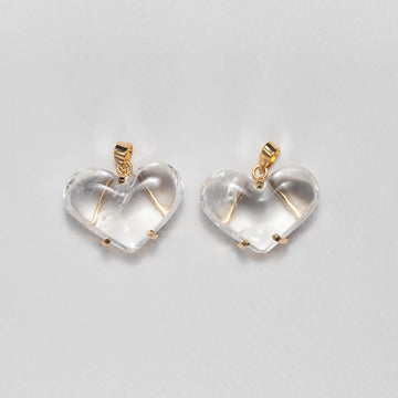 Puffy heart crystal pendant
