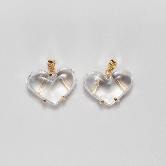 Puffy heart crystal pendant