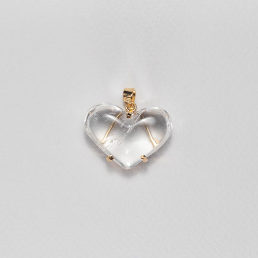 Puffy heart crystal pendant