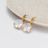 Hexagon dropper crystal earrings