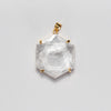 Large hexagon crystal quartz pendant