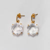 Hexagon dropper crystal earrings