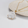 Large hexagon crystal quartz pendant