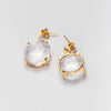 Hexagon dropper crystal earrings
