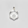 Small hexagon crystal quartz pendant