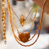 Double-terminated citrine connector necklace