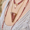 Hathor Crystalina — red labradorite & pink lemurian crystal necklace