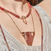 Hathor Crystalina — red labradorite & pink lemurian crystal necklace