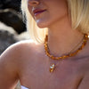 Double-terminated citrine connector necklace