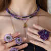 Oversized Lemurian crystal point pendant