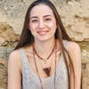 Hathor Crystalina — red labradorite & pink lemurian crystal necklace