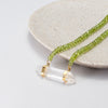 Demeter Lumira — green peridot & lemurian crystal necklace