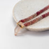 Hathor Crystalina — red labradorite & pink lemurian crystal necklace
