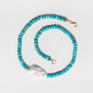 Thalassa Pearl — Arizona turquoise & pearl necklace