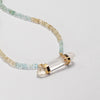 Hathor Crystalina — shaded aquamarine & lemurian crystal necklace
