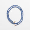 14K gold-filled blue kyanite faceted rondelle beaded necklace