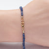 14K gold-filled blue kyanite faceted rondelle beaded necklace