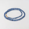 14K gold-filled blue kyanite faceted rondelle beaded necklace