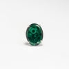 Malachite oval cabochon ring