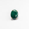 Malachite oval cabochon ring
