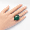 Malachite oval cabochon ring