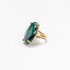 Malachite oval cabochon ring