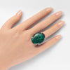 Malachite oval cabochon ring