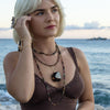Freeform faceted smoky quartz statement necklace