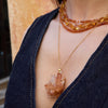 Tangerine quartz druzy cluster necklace