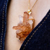 Tangerine quartz druzy cluster necklace