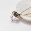 Chunky faceted clear quartz point pendant