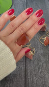 Freeform faceted red jasper ring