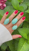 Amazonite marquise cabochon ring