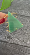 Green quartz triangle cuff bracelet