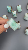 Larimar rectangle cabochon cuff ring
