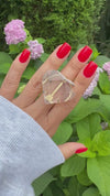 Faceted heart crystal arc ring
