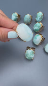 Larimar oval cuff ring