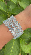 925 sterling silver blue topaz pear-shaped tennis bracelet
