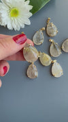 Rutilated quartz teardrop pendant
