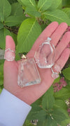 Oversized freeform faceted crystal pendant