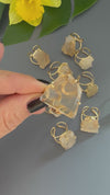 Freeform faceted rutilated quartz ring