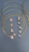 Rose & crystal quartz freeform choker